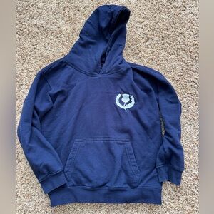 Blue hoodie with Scottish thistle, size 9/10